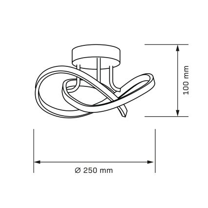 LED stropné svietidlo OSKAR LED/15W/230V priemer 25 cm čierne