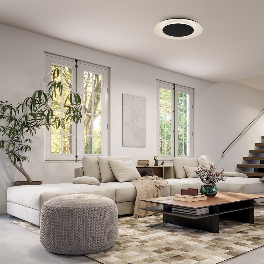 LED stropné svietidlo PIATTINO LED/30W/230V 3000/4000/6000K pr. 40 cm čierne