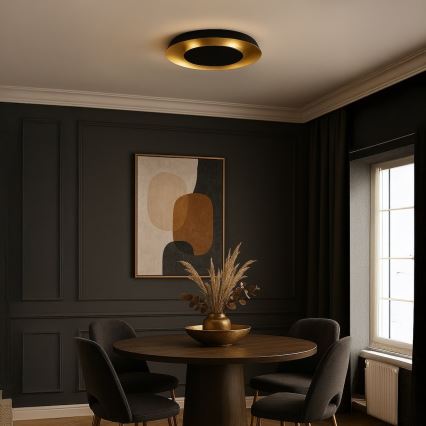 LED stropné svietidlo PIATTINO LED/30W/230V 3000/4000/6000K priem. 40 cm čierna/zlatá