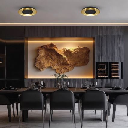 LED stropné svietidlo PIATTINO LED/30W/230V 3000/4000/6000K priem. 40 cm čierna/zlatá