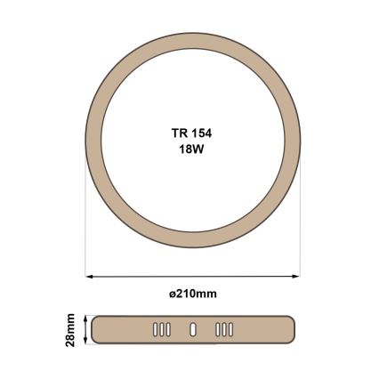 LED Stropné svietidlo RING LED/18W/230V 4200K pr. 21 cm hnedá