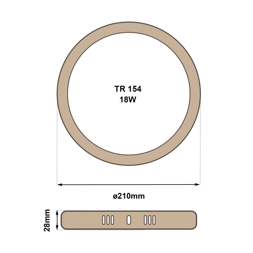 LED Stropné svietidlo RING LED/18W/230V 4200K pr. 21 cm hnedá