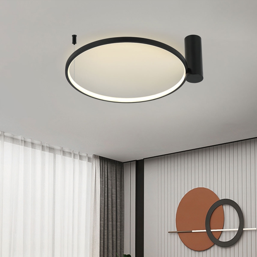 LED stropné svietidlo RING S LED/34W/230V 3000/4000/6000K priemer 60 cm čierna