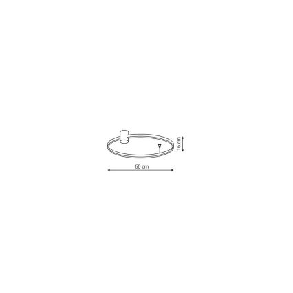 LED stropné svietidlo RING S LED/34W/230V 3000/4000/6000K priemer 60 cm čierna