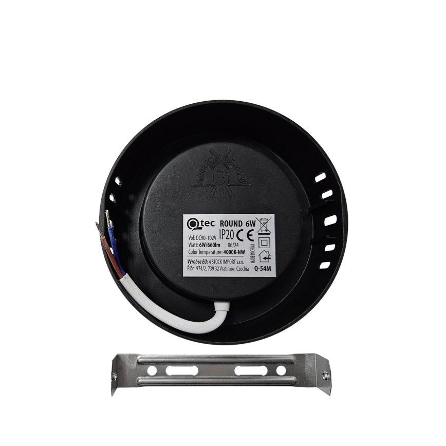 LED Stropné svietidlo ROUND LED/6W/230V 4000K pr. 12,1 cm čierna