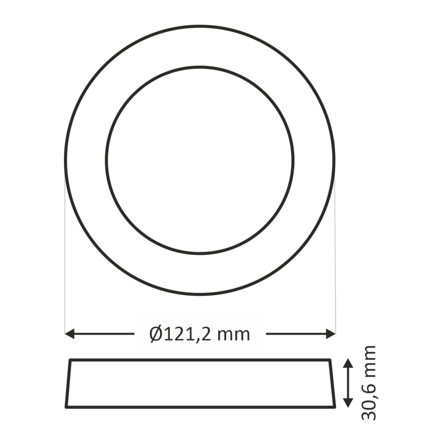 LED Stropné svietidlo ROUND LED/6W/230V 4000K pr. 12,1 cm čierna