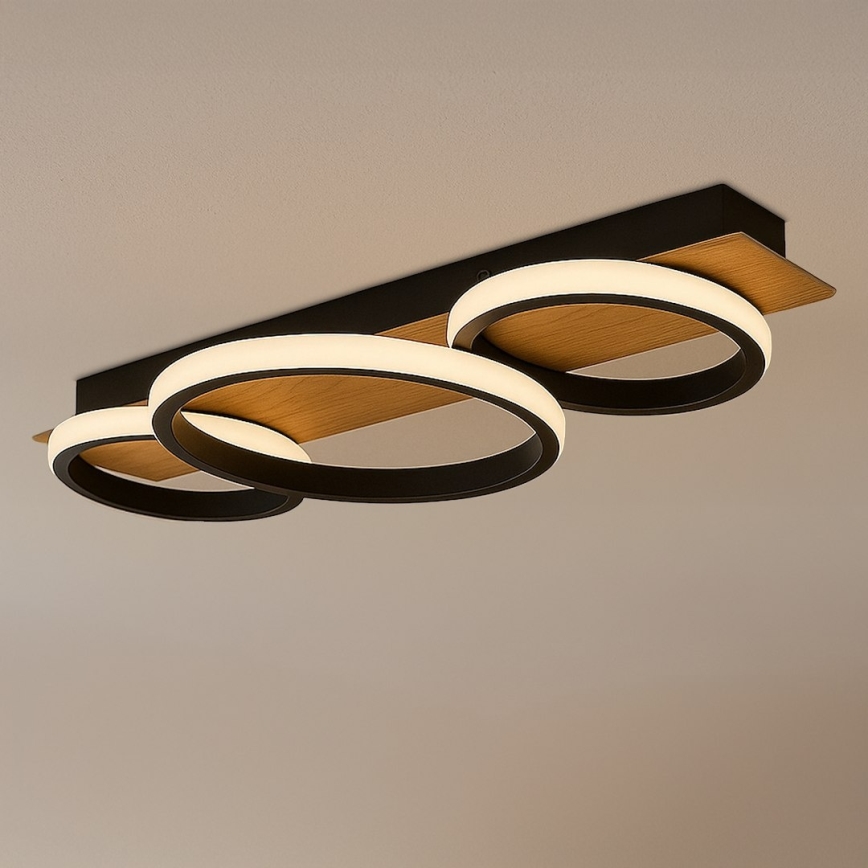 LED Stropné svietidlo ROWENA LED/18W/230V čierna/hnedá