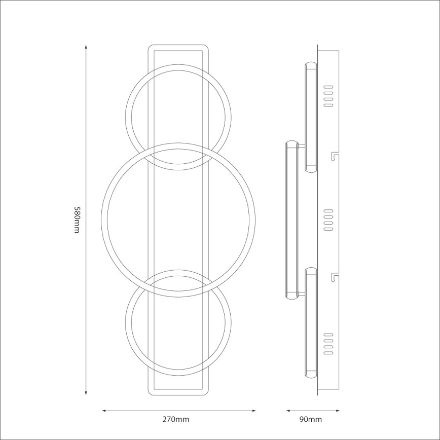 LED Stropné svietidlo ROWENA LED/18W/230V čierna/hnedá