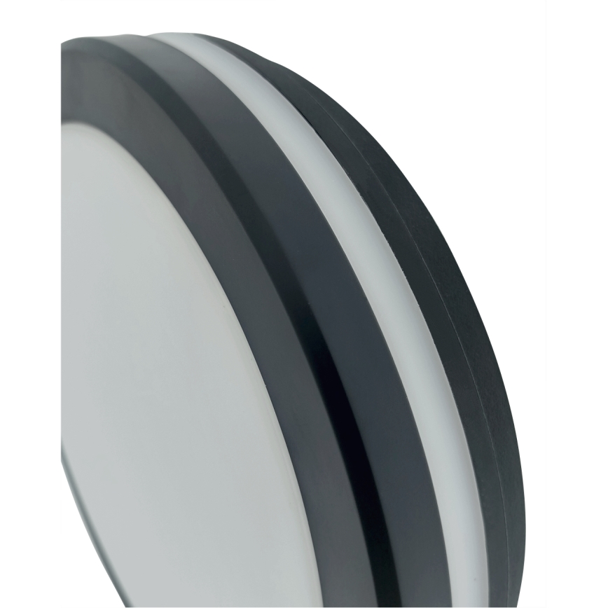 LED kúpeľňové stropné svietidlo s pohybovým senzorom, 20 W, 230 V, 3000/4000/6500 K, priemer 23 cm, IP54, antracit