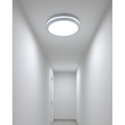 LED kúpeľňové stropné svietidlo s pohybovým senzorom LED/20W/230V 3000/4000/6500K pr. 23 cm IP54 biela