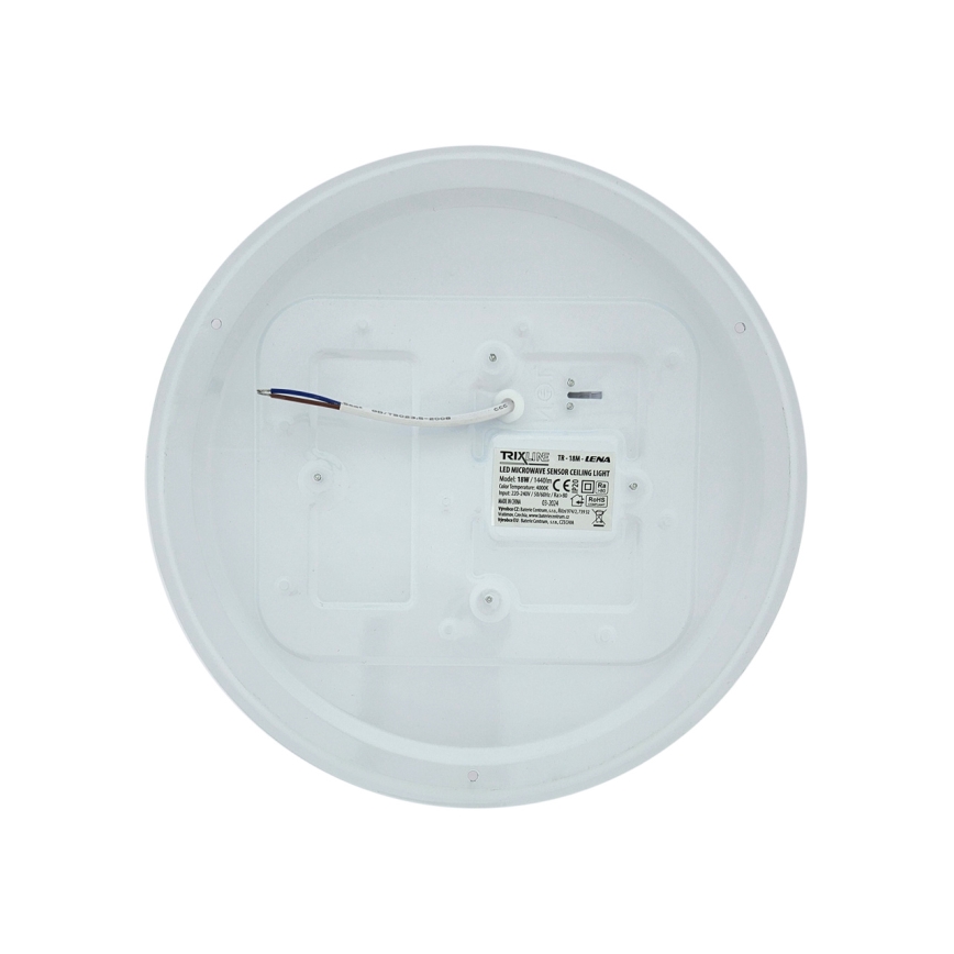 LED stropné svietidlo s pohybovým snímačom LENA LED/18W/230V priemer 32,5 cm biele