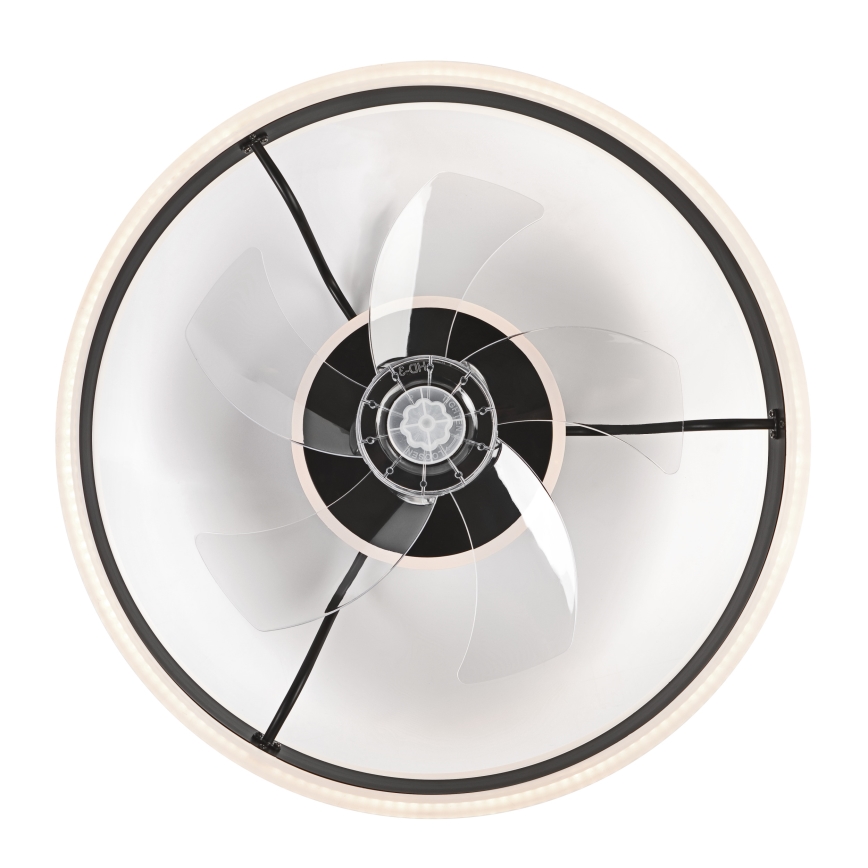 LED Stmievateľné stropné svietidlo s ventilátorom APOLLO LED/38W/230V čierna + diaľkové ovládanie