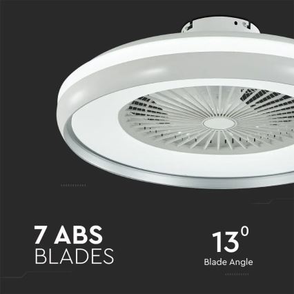 LED Stropné svietidlo s ventilátorom LED/45W/230V 3000/4000/6500K šedá + diaľkové ovládanie