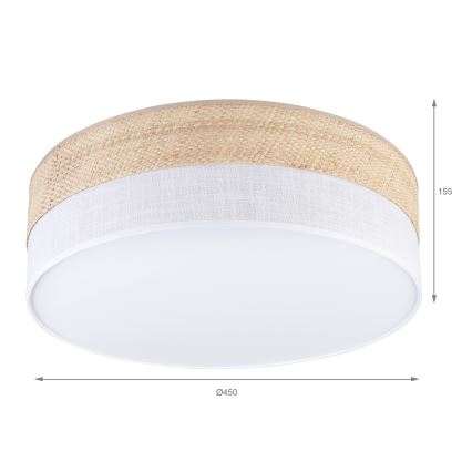 LED stropné svietidlo SIRJA BOHO LED/36W/230V 4000K pr. 45 cm béžová/biela
