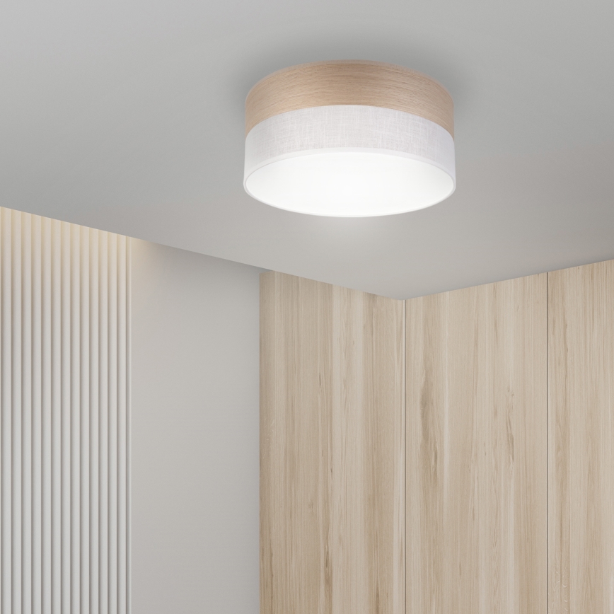 LED Stropné svietidlo SIRJA WOOD LED/20W/230V pr. 35 cm biela/dub