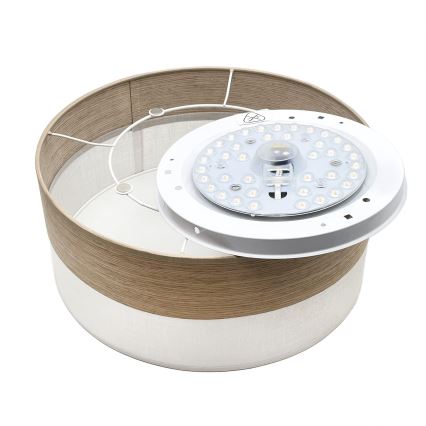 LED Stropné svietidlo SIRJA WOOD LED/20W/230V pr. 35 cm biela/dub