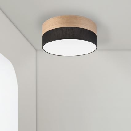 LED Stropné svietidlo SIRJA WOOD LED/20W/230V pr. 35 cm čierna/dub
