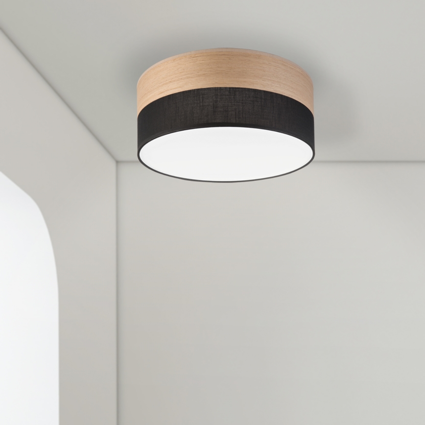 LED Stropné svietidlo SIRJA WOOD LED/20W/230V pr. 35 cm čierna/dub