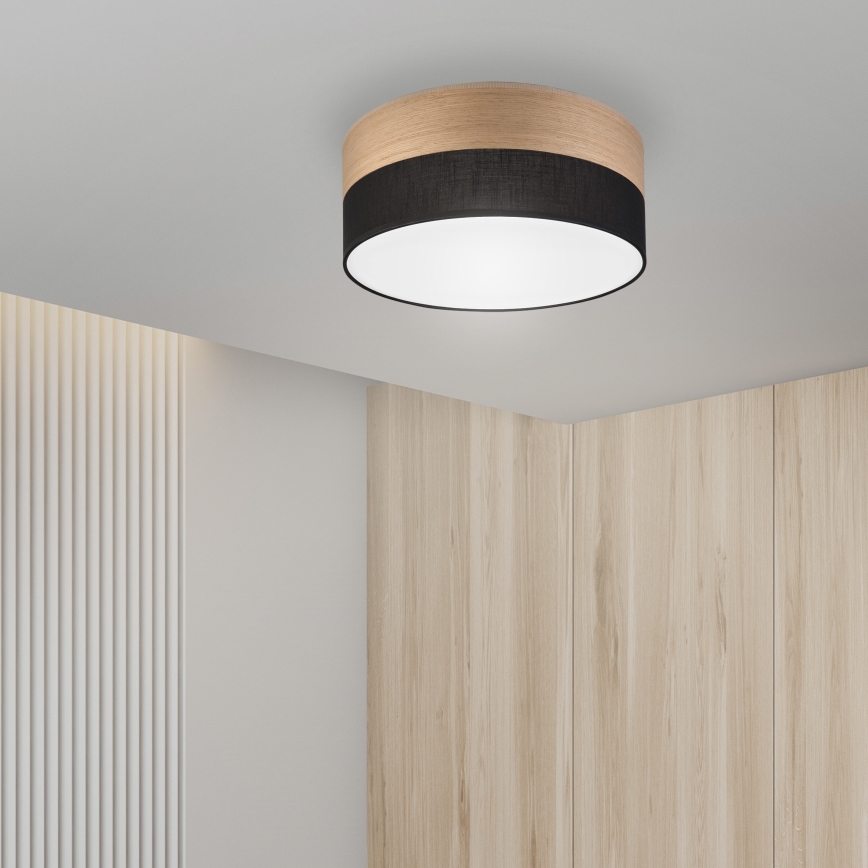 LED Stropné svietidlo SIRJA WOOD LED/20W/230V pr. 35 cm čierna/dub