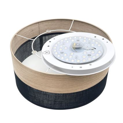LED Stropné svietidlo SIRJA WOOD LED/20W/230V pr. 35 cm čierna/dub