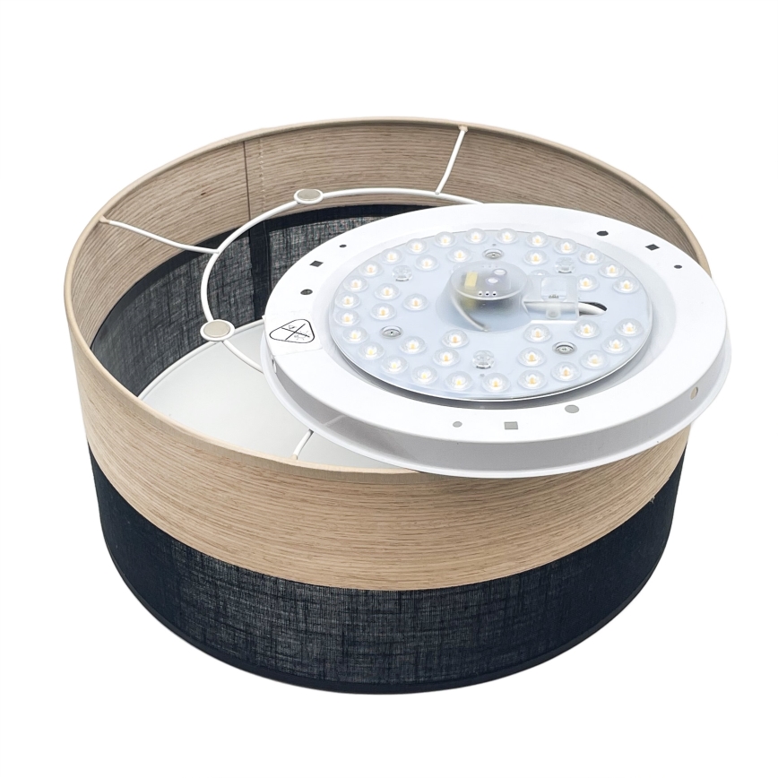 LED Stropné svietidlo SIRJA WOOD LED/20W/230V pr. 35 cm čierna/dub