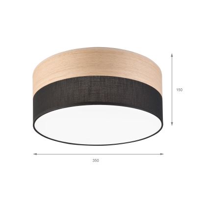 LED Stropné svietidlo SIRJA WOOD LED/20W/230V pr. 35 cm čierna/dub