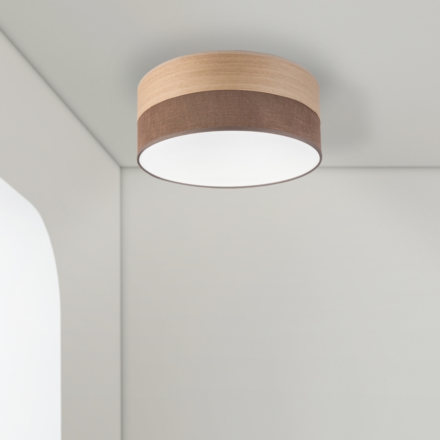 LED Stropné svietidlo SIRJA WOOD LED/20W/230V pr. 35 cm hnedá/dub