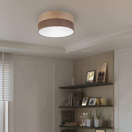 LED Stropné svietidlo SIRJA WOOD LED/20W/230V pr. 35 cm hnedá/dub