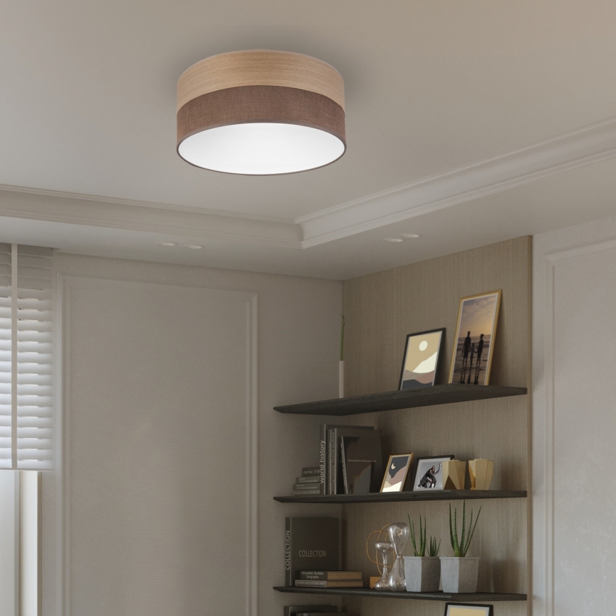 LED Stropné svietidlo SIRJA WOOD LED/20W/230V pr. 35 cm hnedá/dub