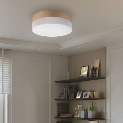 LED Stropné svietidlo SIRJA WOOD LED/36W/230V pr. 45 cm biela/dub