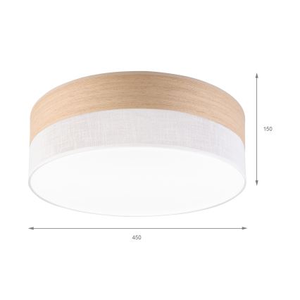 LED Stropné svietidlo SIRJA WOOD LED/36W/230V pr. 45 cm biela/dub