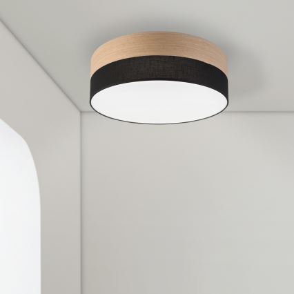 LED Stropné svietidlo SIRJA WOOD LED/36W/230V pr. 45 cm čierna/dub