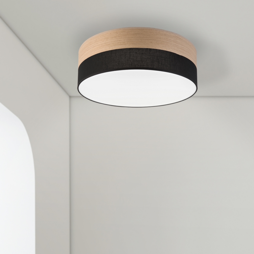 LED Stropné svietidlo SIRJA WOOD LED/36W/230V pr. 45 cm čierna/dub