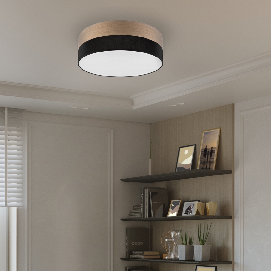 LED Stropné svietidlo SIRJA WOOD LED/36W/230V pr. 45 cm čierna/dub