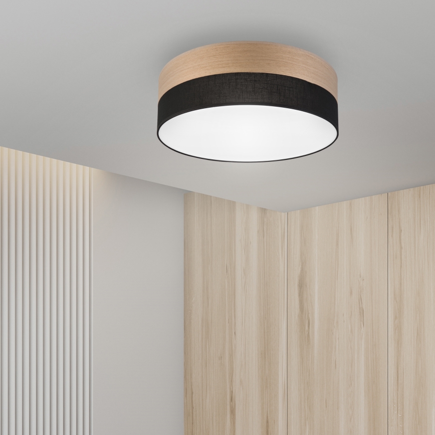 LED Stropné svietidlo SIRJA WOOD LED/36W/230V pr. 45 cm čierna/dub
