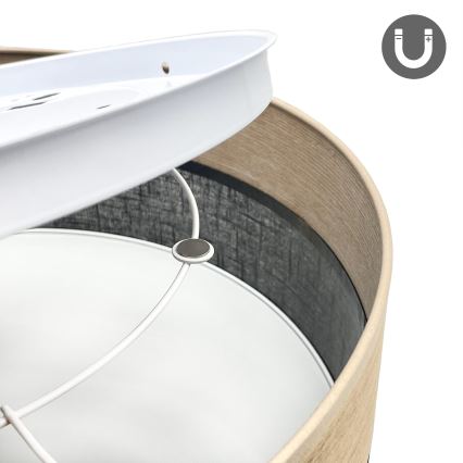 LED Stropné svietidlo SIRJA WOOD LED/36W/230V pr. 45 cm čierna/dub