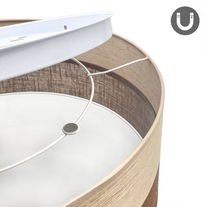 LED Stropné svietidlo SIRJA WOOD LED/36W/230V pr. 45 cm hnedá/dub