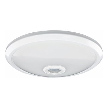 LED stropné svietidlo so senzorom pohybu a súmraku, LED/20W/230V, Ø 29 cm, biela