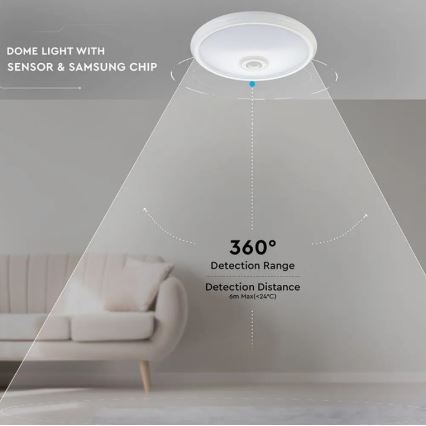 LED Stropné svietidlo so senzorom SAMSUNG CHIP LED/12W/230V 4000K