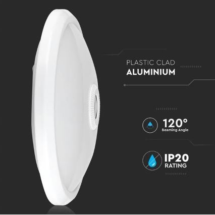 LED Stropné svietidlo so senzorom SAMSUNG CHIP LED/12W/230V 6400K pr. 29 cm