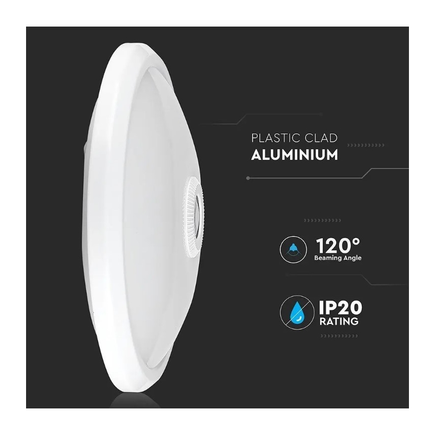 LED Stropné svietidlo so senzorom SAMSUNG CHIP LED/12W/230V 6400K pr. 29 cm