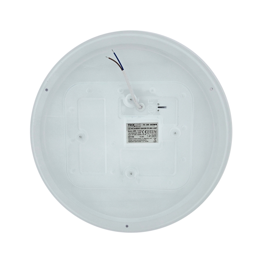 LED stropné svietidlo so snímačom pohybu LENA LED/24W/230V, priemer 37,3 cm, biele