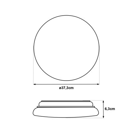 LED stropné svietidlo so snímačom pohybu LENA LED/24W/230V, priemer 37,3 cm, biele