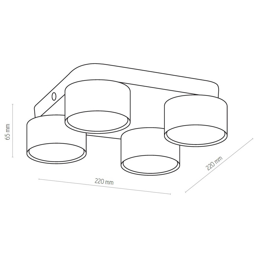 LED stropné svietidlo SPACE 4xGX53/15W/230V biele