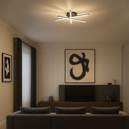 LED stropné svietidlo STICK LED/12W/230V čierna