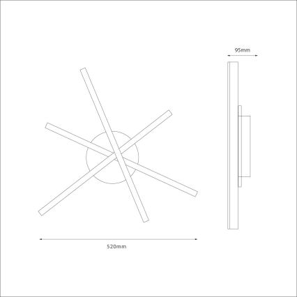 LED stropné svietidlo STICK LED/12W/230V čierna