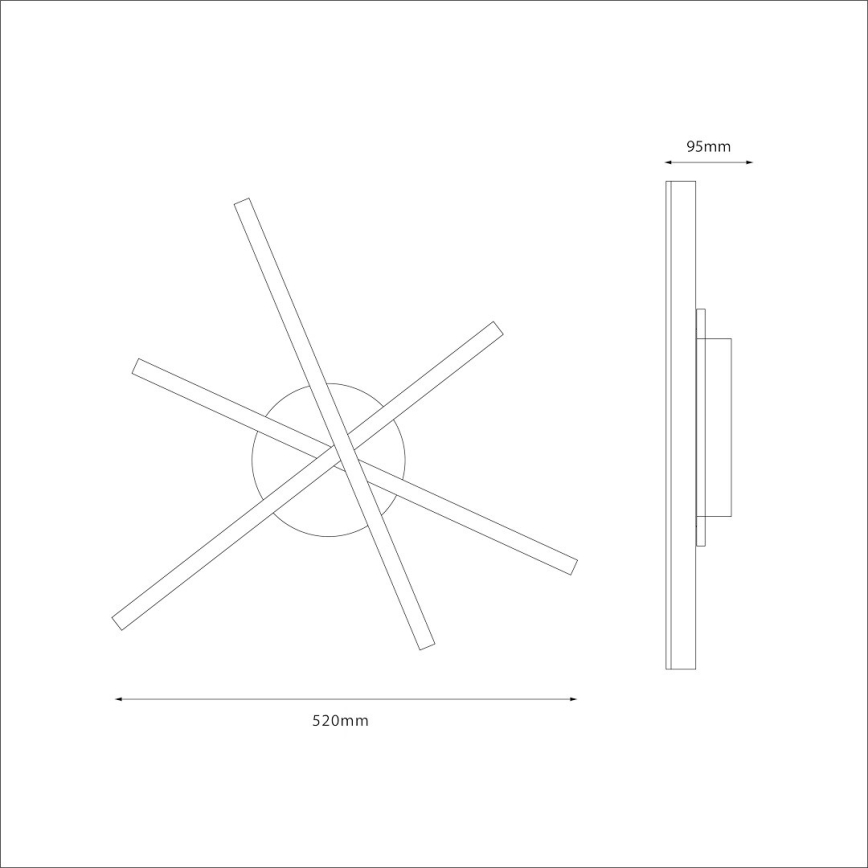 LED stropné svietidlo STICK LED/12W/230V čierna