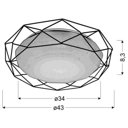 LED Stropné svietidlo SVEN LED/24W/230V pr. 43 cm lesklý chróm