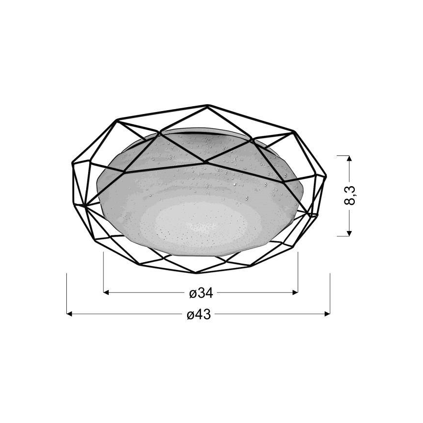 LED Stropné svietidlo SVEN LED/24W/230V pr. 43 cm lesklý chróm