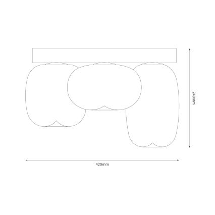 LED Stropné svietidlo VASO LED/12W/230V pr. 42 cm čierna/dymová